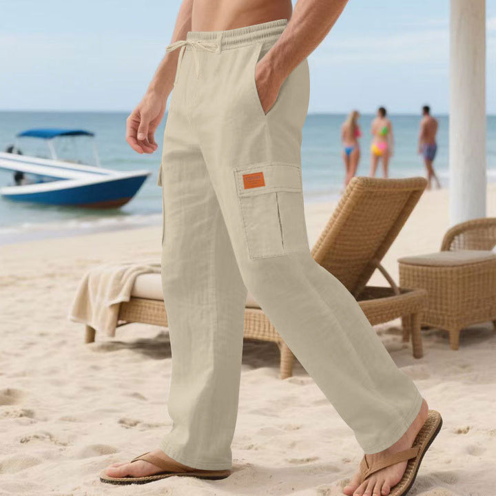 Men's cargo pants with elastic waistband and side pockets Lisslune