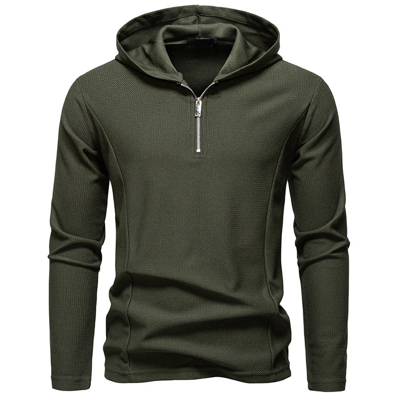 Men's functional sweater with modern zipper and breathable texture Lisslune