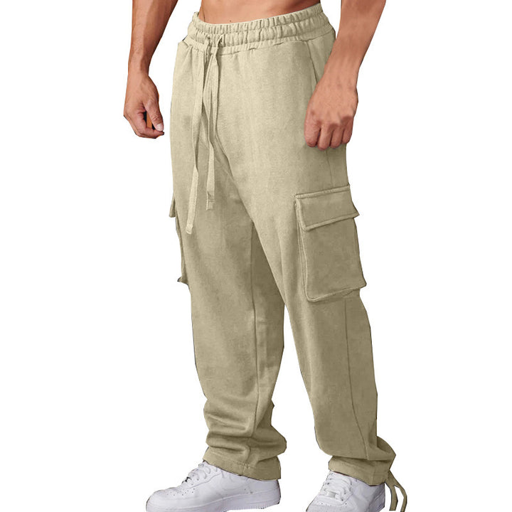 Men's casual cargo jogging pants with elastic waistband and practical side pockets Lisslune