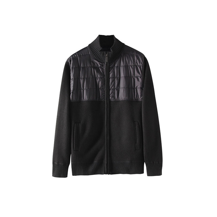 Men's Cardigan with Innovative Quilted Detail and Practical Pockets Lisslune