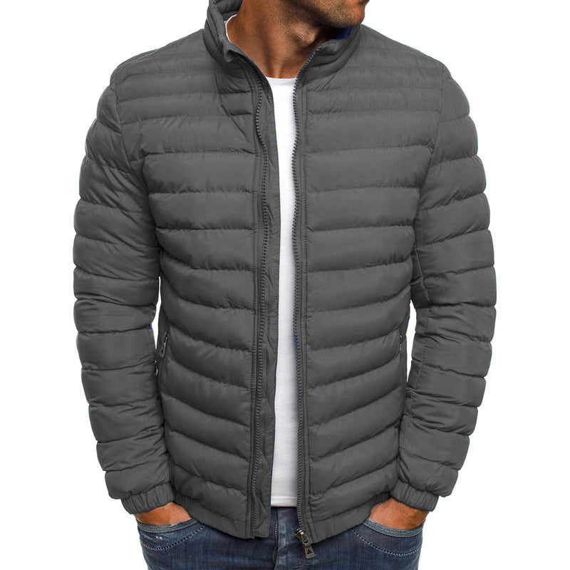 Men's lightweight padded jacket with high collar and functional pockets Lisslune