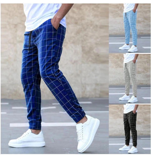 Men's Casual Checkered Pants Lisslune