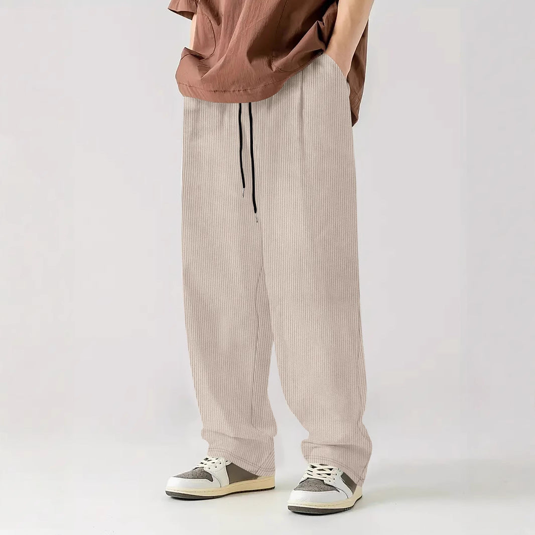 Men's comfortable ribbed pants with elastic waistband Lisslune