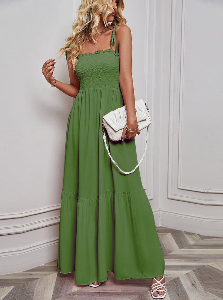 Women's maxi dress with elastic top and voluminous skirt Lisslune