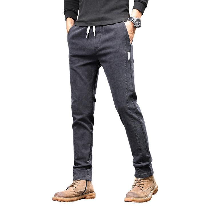 Men's Comfortable Leisure Pants with Elastic Waistband and Practical Pockets Lisslune