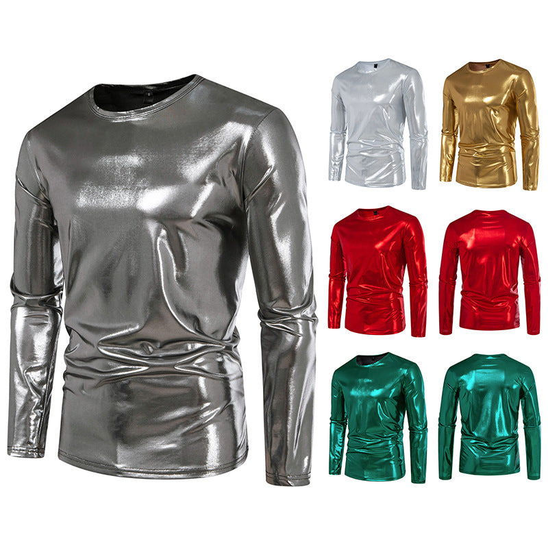 Men's long sleeve shirt made of smooth, reflective material Lisslune