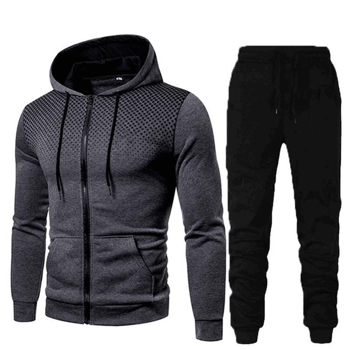 Men's stylish hoodie set with fashionable design and practical pockets Lisslune