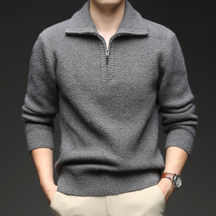 Men's sweater with high collar and zipper Lisslune