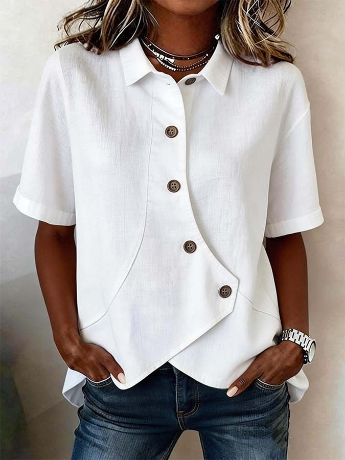 Damen Besonders gestaltete Bluse mit einzigartigem Knopfdetail Lisslune
