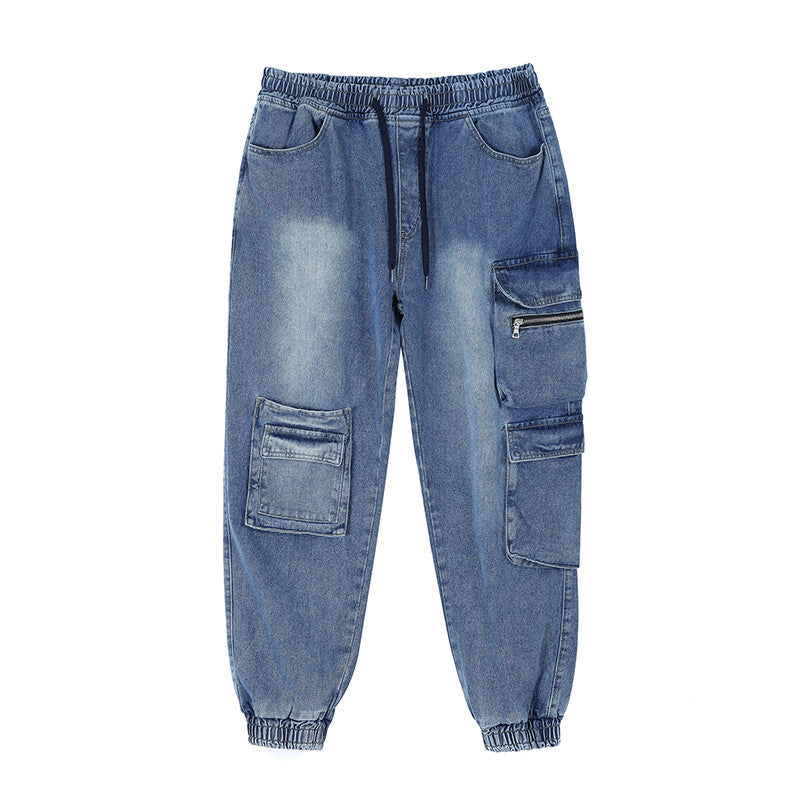 Men's cargo jeans with multifunctional pockets Lisslune