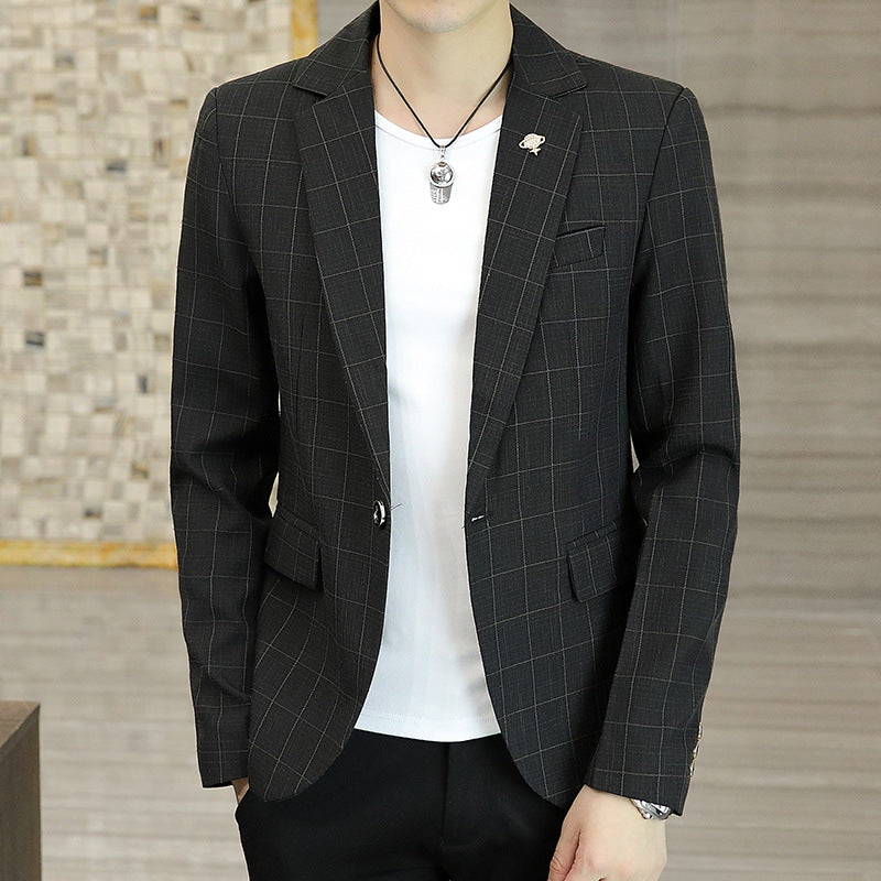 Men's fashionable check blazer Lisslune