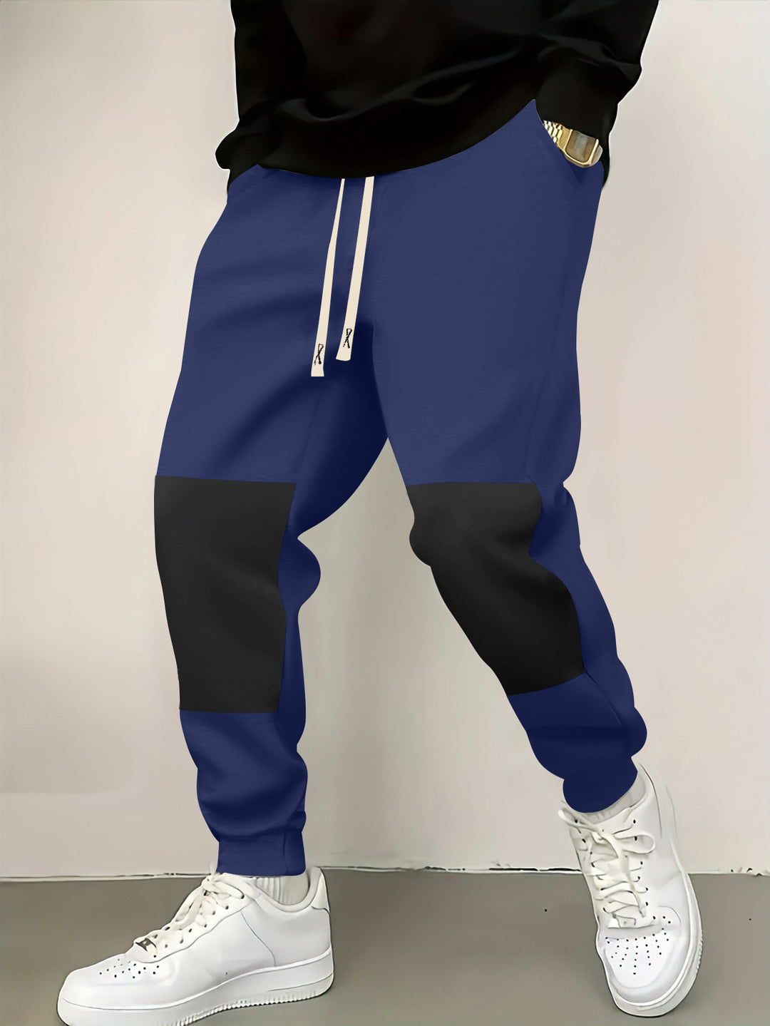 Men's elegant sports pants with modern color block elements Lisslune