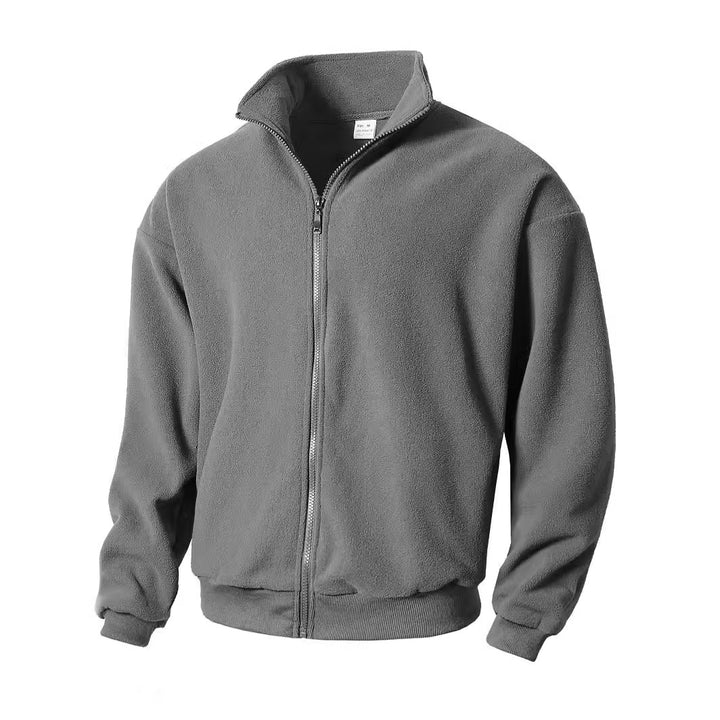 Men's fleece jacket with high collar and full zip Lisslune
