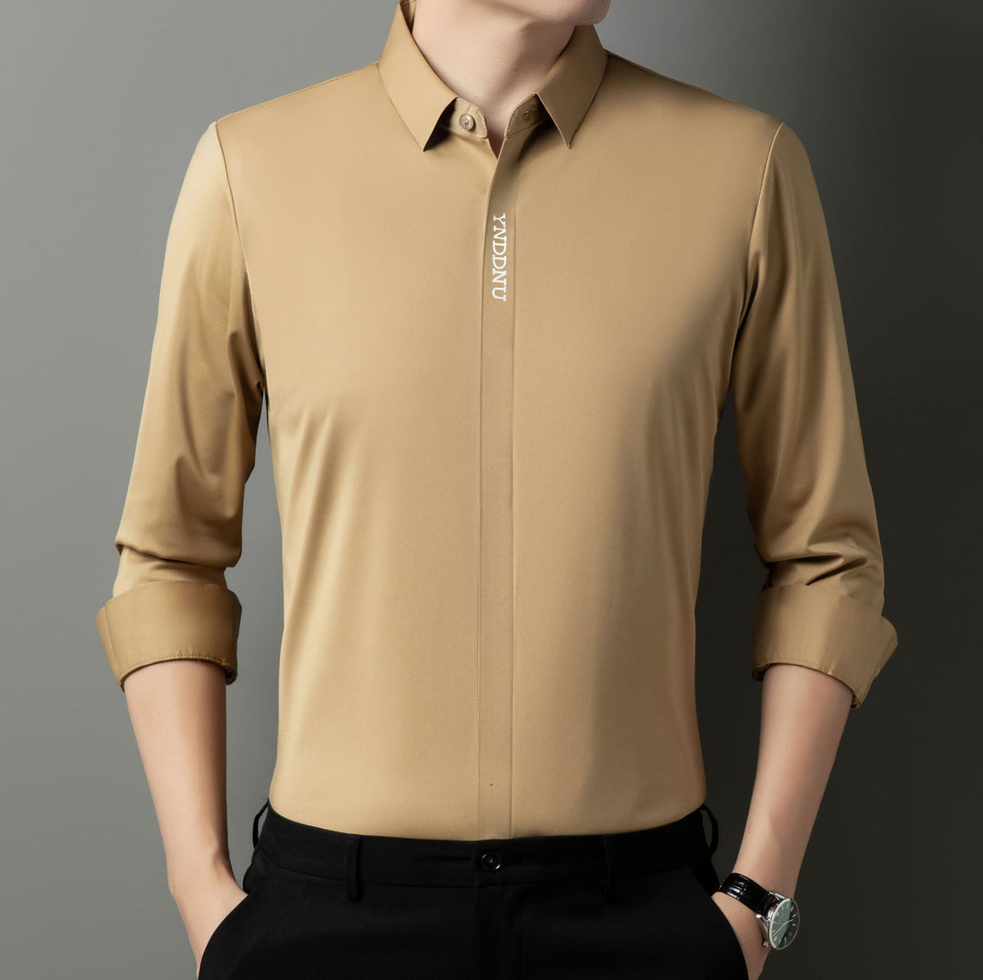 Men's Long Sleeve Shirt with Elegant Satin Finish Lisslune