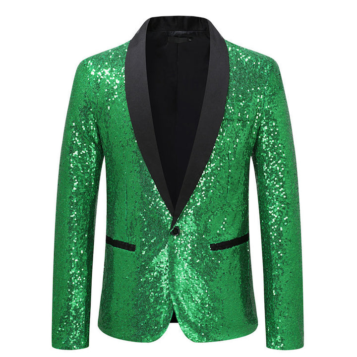 Men's shimmering sequin blazer with elegant lapel Lisslune