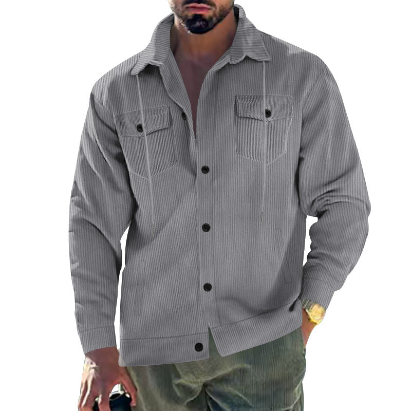 Men's waffle texture shirt with practical breast pockets and trendy cut Lisslune