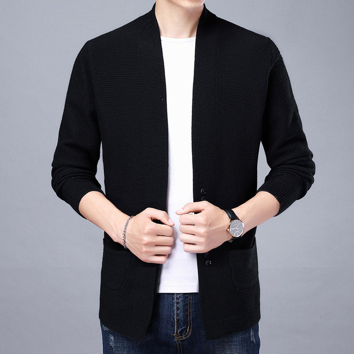 Men's cardigan with casual shawl collar and patch pockets Lisslune