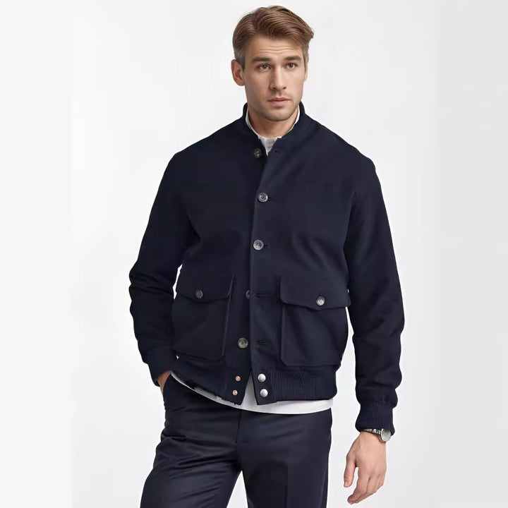 Men's casual bomber jacket with practical pockets and elastic cuffs Lisslune