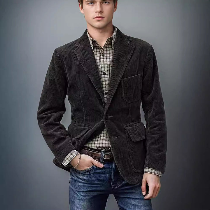 Men's stylish cord blazer with multiple pockets and an elegant fit Lisslune