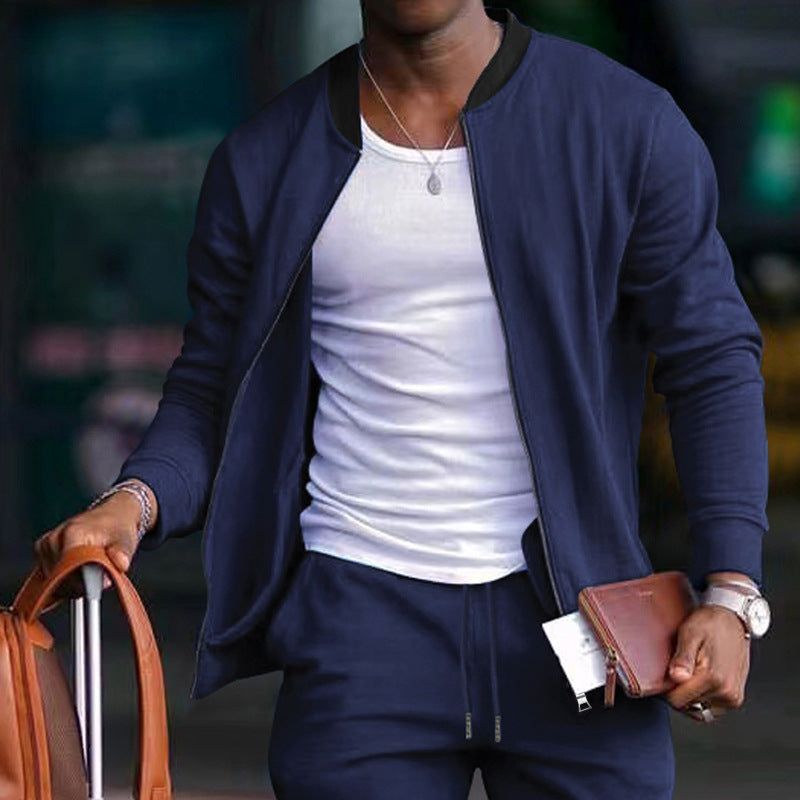 Men's sporty bomber jacket with elastic inserts and practical zipper Lisslune