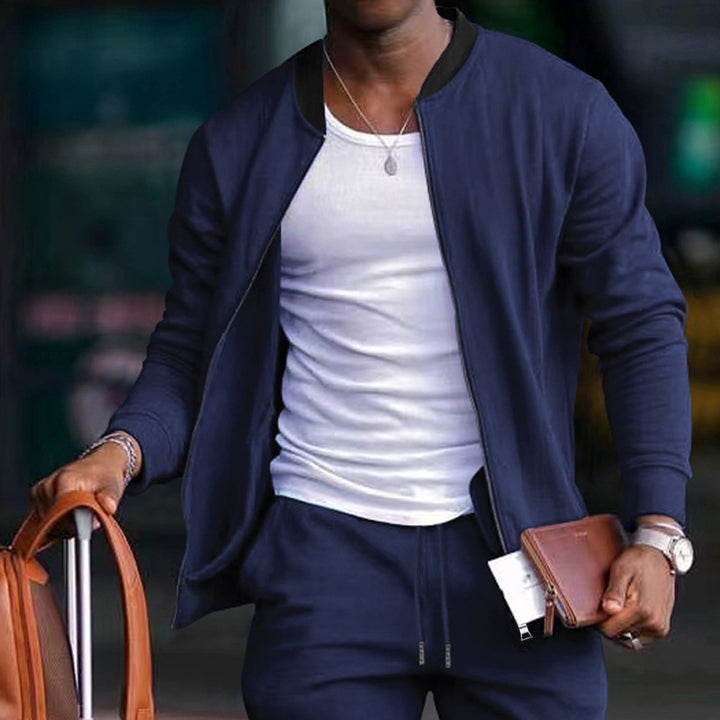 Men's sporty bomber jacket with elastic inserts and practical zipper Lisslune