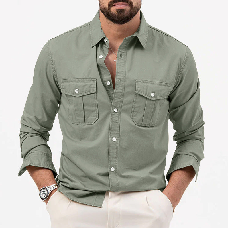 Men's long-sleeve shirt with practical chest pockets and modern cut Lisslune