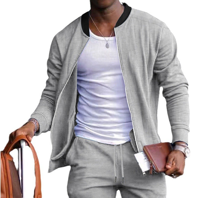Men's sporty bomber jacket with elastic inserts and practical zipper Lisslune