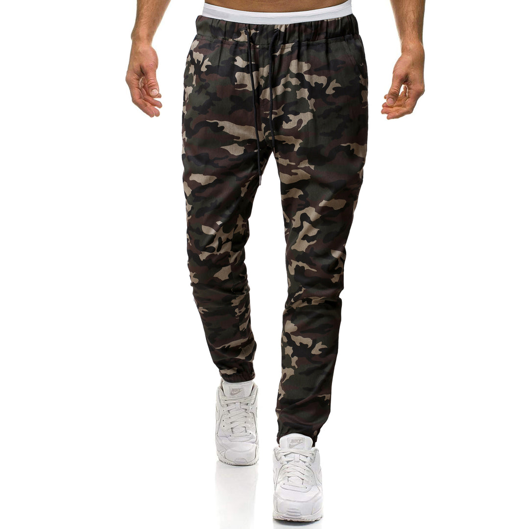Men's cargo pants with stylish camouflage design and elastic waistband Lisslune