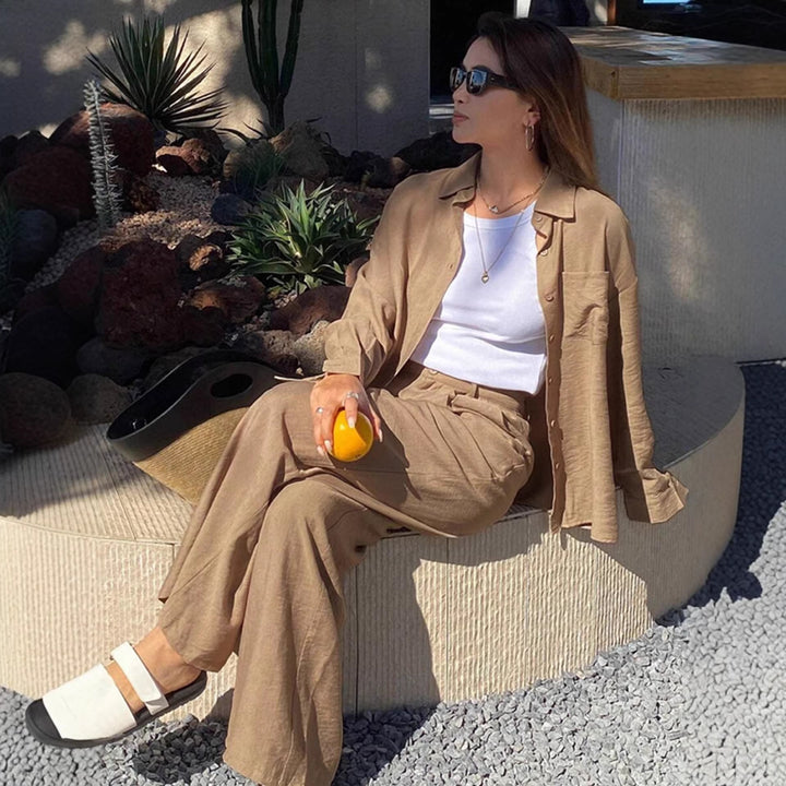 Damen Bequemes Lounge-Set aus leichtem Stoff mit eleganten Details Lisslune