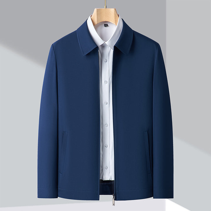 Men's Elegant Transitional Jacket with Modern Stand-Up Collar Lisslune