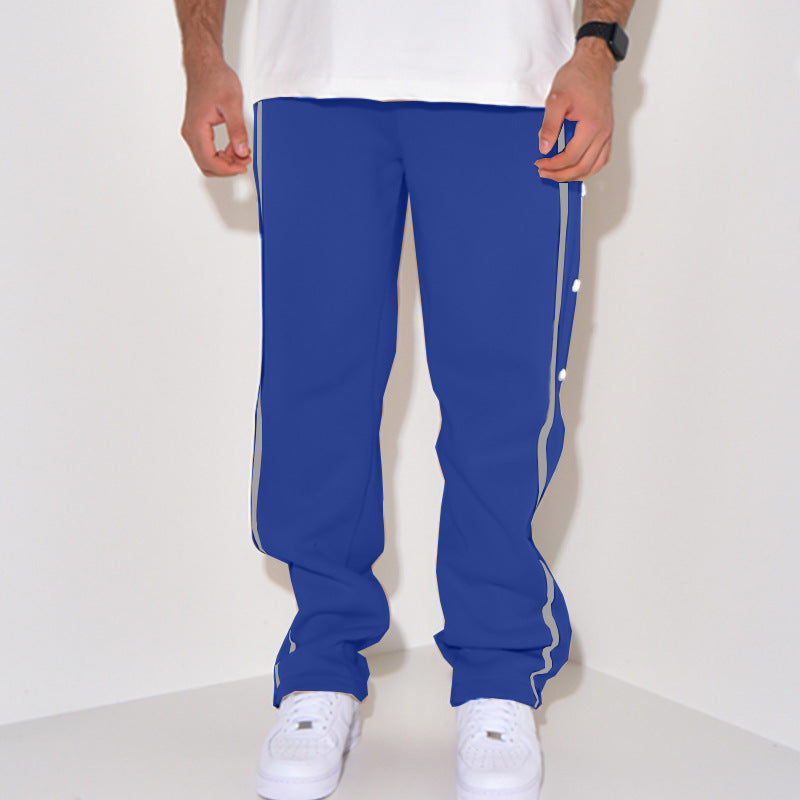 Men's Sporty Jogging Pants with Practical Snap Buttons Lisslune