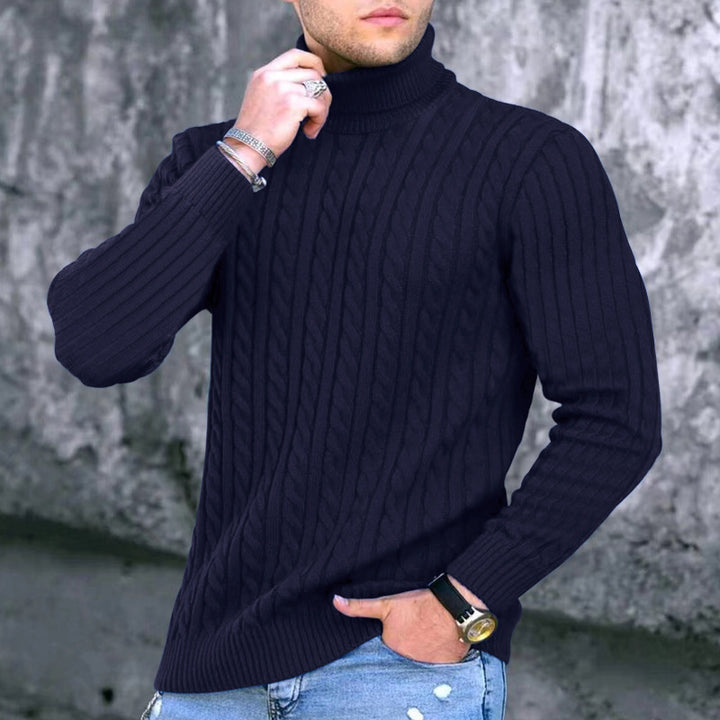 Men's trendy knitted turtleneck sweater Lisslune