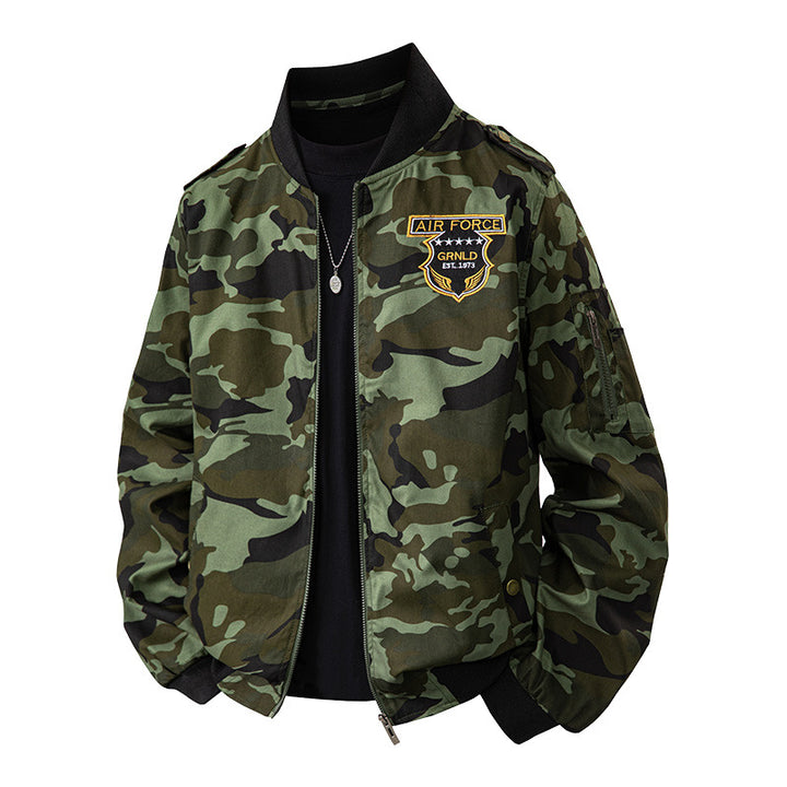 Men's Stylish Camouflage Bomber Jacket with Practical Pockets Lisslune