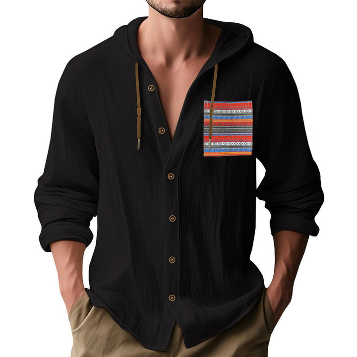 Men's Lightweight Leisure Jacket with Hood and Stylish Chest Pocket Lisslune
