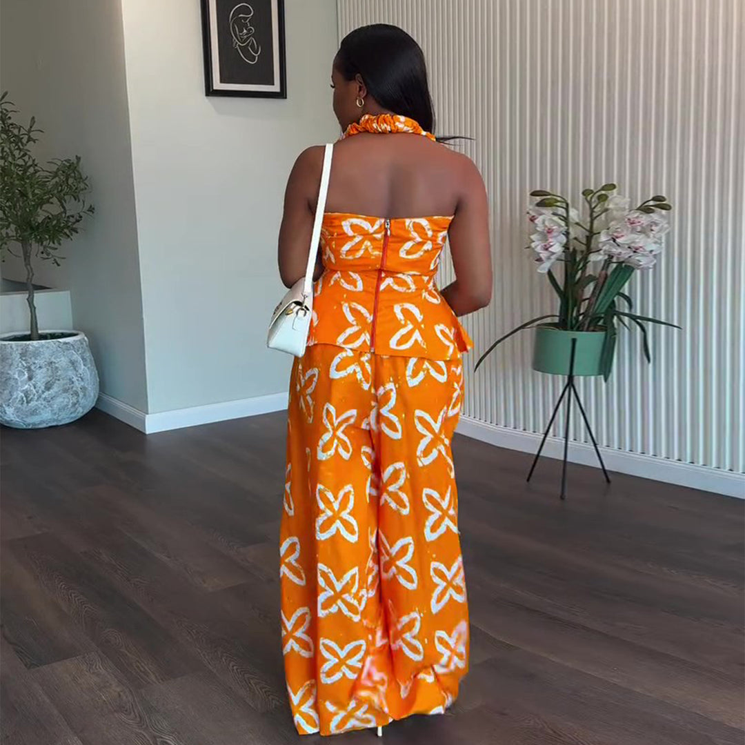 Ladies maxi dress with wide straps and practical side pockets Lisslune