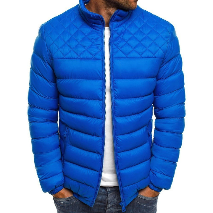Men's insulated puffer jacket with high collar and side zip pockets Lisslune