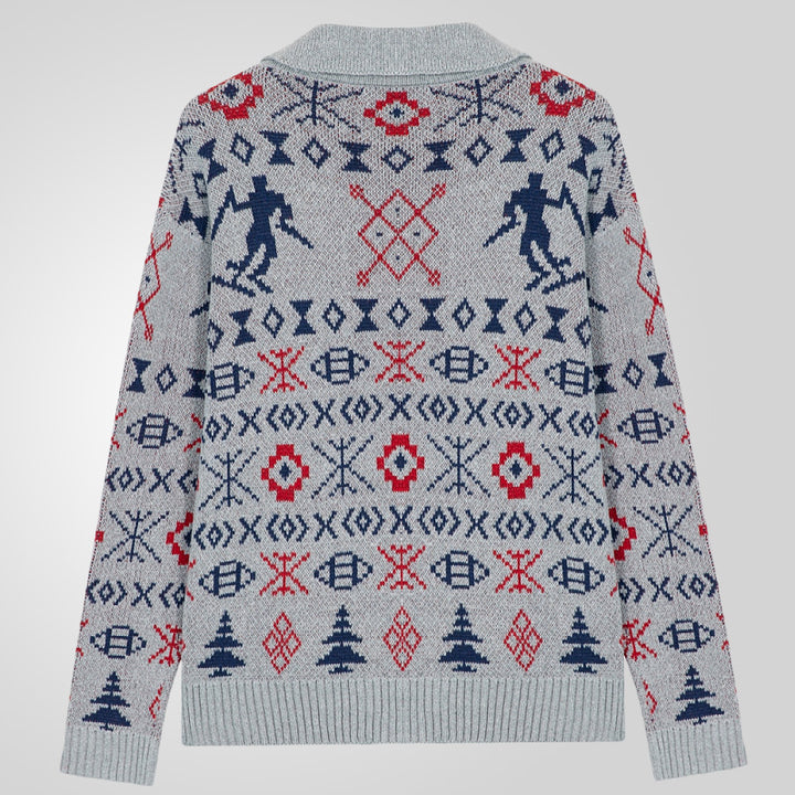 Men's cardigan with traditional pattern and warm inner lining Lisslune