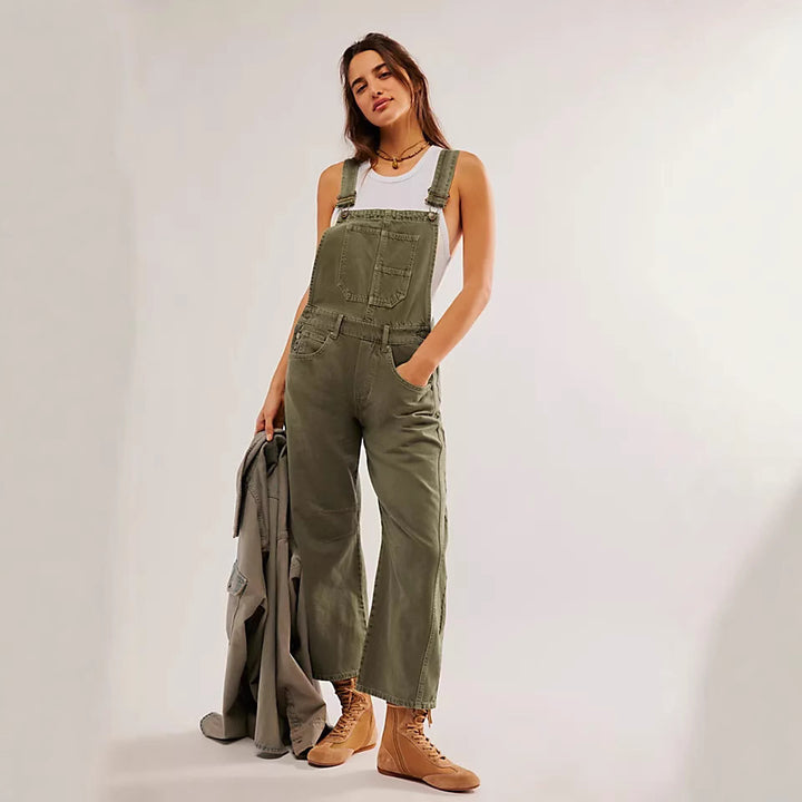 Women's casual denim overalls in a modern cut with adjustable straps Lisslune