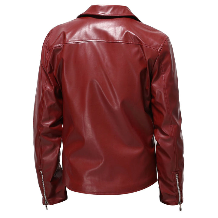 Men's stylish synthetic leather motorcycle jacket Lisslune