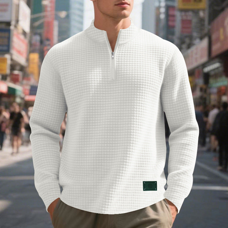 Men's sweater with textured design and high-collar Lisslune