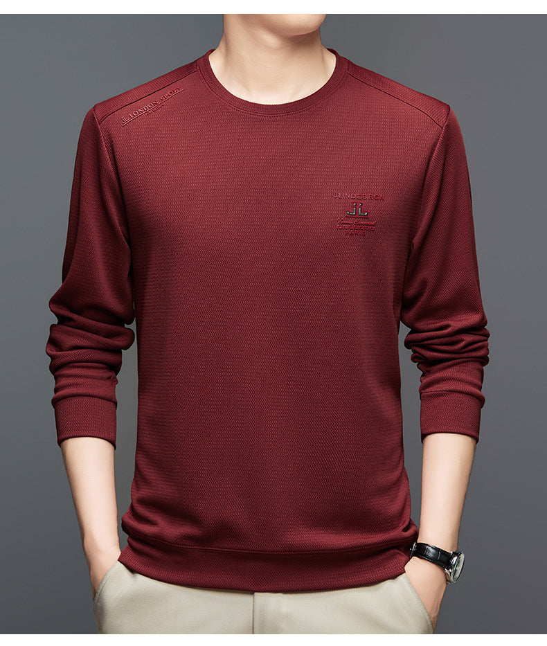 Men's Athletic Long Sleeve Sweater with Textured Design Lisslune