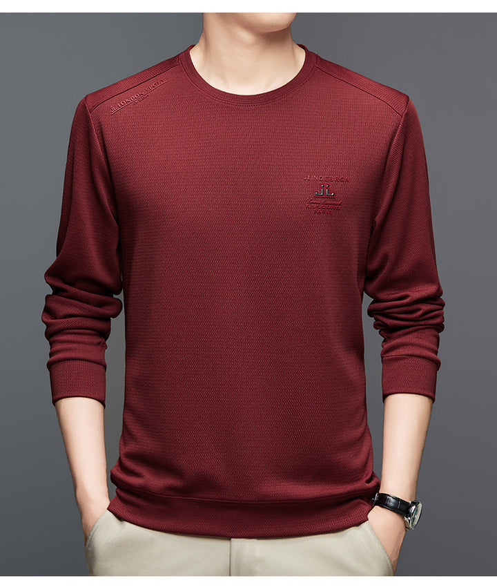 Men's Athletic Long Sleeve Sweater with Textured Design Lisslune