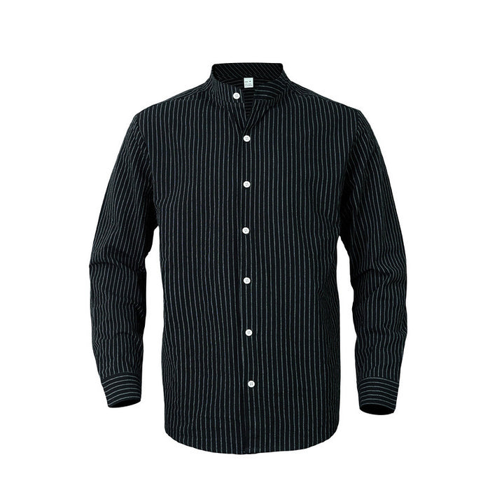 Men's Long Sleeve Shirt with Textured Design and Elegant Button Placket Lisslune