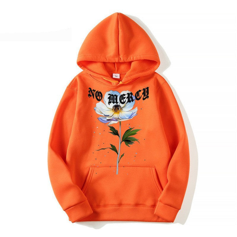 Women's hoodie with floral print and prominent lettering Lisslune