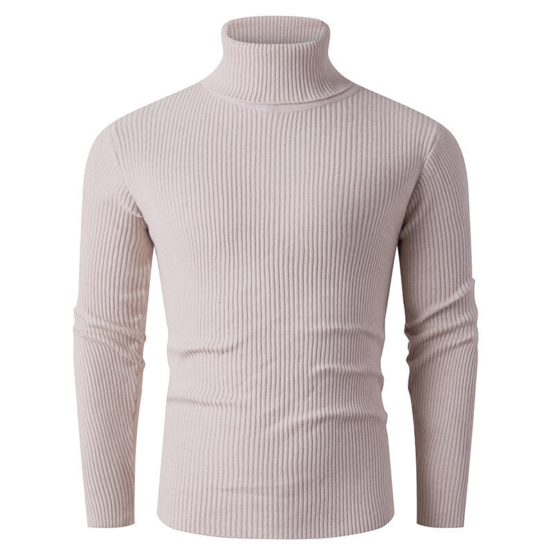 Men's ribbed knit turtleneck sweater Lisslune