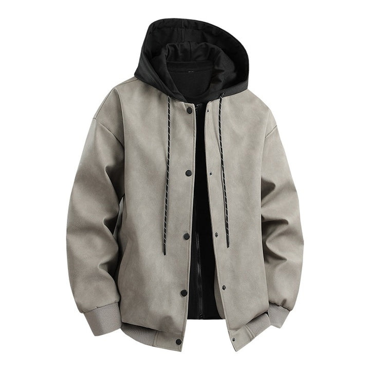 Men's stylish transitional jacket with removable hood and sporty accents Lisslune