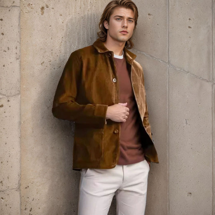 Men's casual cord jacket with practical pockets Lisslune