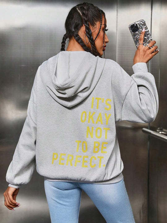 Women’s hoodie with motivational lettering and cozy lining Lisslune