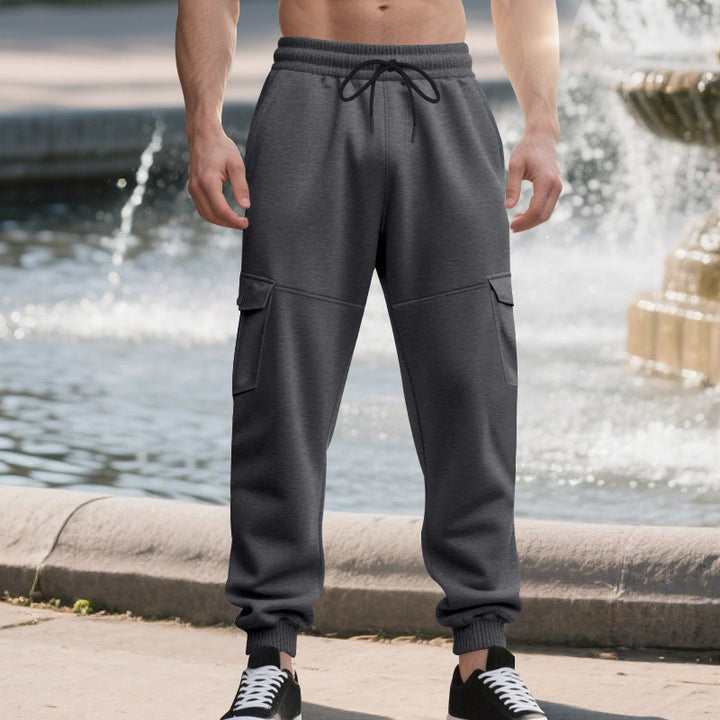 Men's cargo pants with elastic waistband and multiple pockets Lisslune