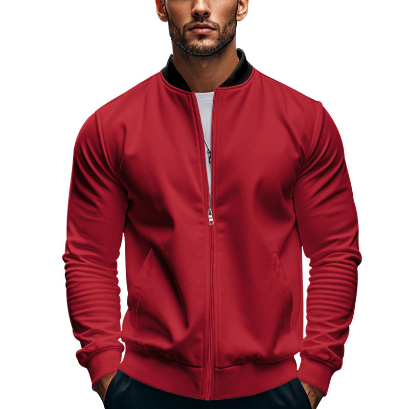 Men's elegant bomber jacket with stand-up collar and zipper Lisslune